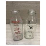 (2) VTG Dairy Advertising Bottles
