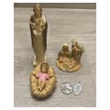 VTG Hong Kong Nativity Set w/ Religious Pendant