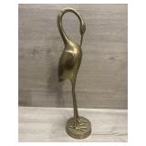 Mid-Century Brass Herron Figure 14.25in
