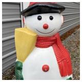 4ft Blow Mold Snowman - Some Wear As Shown / No