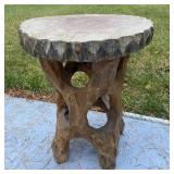 Carved Wood Plant Stand