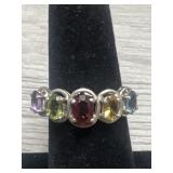 Sterling Ring of Many Colors