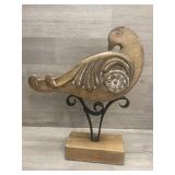 Carved Wood & Wrought Iron Bird Decor