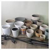 (15) Planters & Full Spectrum Grow Light -