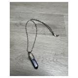 20" Twisted .925 Necklace w/Amethyst Pendant 7.2