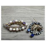 (2) Costume Unmarked Brooches