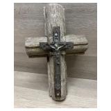 Wood and Metal Rustic 12" Cross