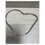 Silver and Black Cord Necklace /Choker