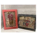 (2) Framed Copper Embossed Oriental Pictures