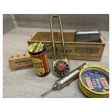 Wooden Cheese Box full of Vintage Smalls