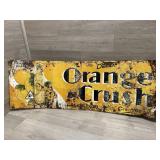 Drink Orange Crush Embossed Metal Sign. 38x14