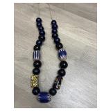 Murano Beads and Cobalt Glass Necklace