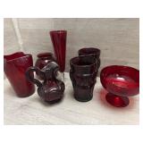 Collection of Ruby Red Glass