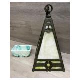 Slag Glass Light and Trinket Dish