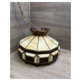 MCM Swag Lamp w/ Slag Glass Shade