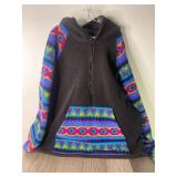Vtg USA Made Fleece 1/4 Zip Hoodie Size Large /