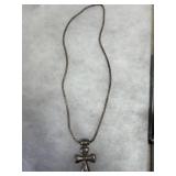 22" Heavy Sterling Necklace and Cross 64.22 TGW