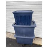 (3) Large Totes w/lids