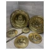 (6) MCM Brass Wall Plaques