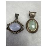 (2) Sterling & Stone Pendants