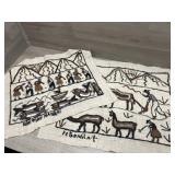(2) Peruvian Tapestries   21x18 & 24x19