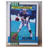 1990 Topps Troy Aikman Super Rookie Cowboys Card