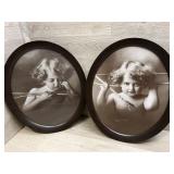 (2) Oval Cherub Pictures