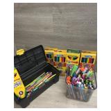 Bucket of Markets and Colored Pencil