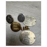 Military Themed Items - Buttons; Pins and Name