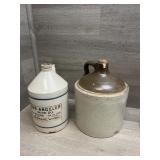 (2) Crocks - Los Angeles Wine and Salt Glazed.