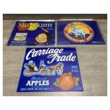 (3) Fruit Crate Labels
