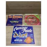 (3) Fruit Crate Labels