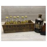 Vtg Advertising Bottles, Woodern Crate & More