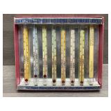 Antique Swizzle Stick Stirring Thermometers In Box