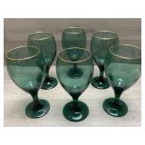 Set Of (6) Libby Teardrop Wine Glasses