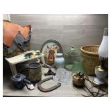 Mixed Home Goods Lot - Rembrandt Brass & Glass