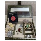 Jewelry Box with Brooches/ Cufflinks and more