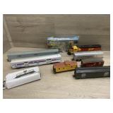 Variety Of HO Train Cars with Unmarked Engine