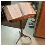 Hand Crafted Wood Book Stand With Vintage Websters