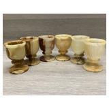 Set Of (6) Alabaster Shot Glasses