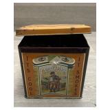 Vtg Cigar Tun With Advertising Matches -