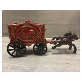 Vintage Cast Iron Circus Wagon 8in