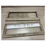 (2) Antique Toledo Scale Front Glass & Metal