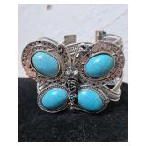 Butterfly Faux Turquoise Cuff Braclet