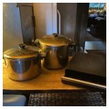 Kitchen Lot - (2) Copper Bottom Revere Ware Pots