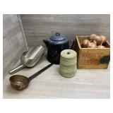 Kitchen Collectibles Crate, Grain Scoop & More -
