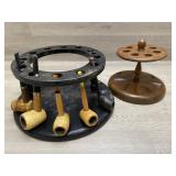 (5) Tobacco Pipes With (2) Holders -