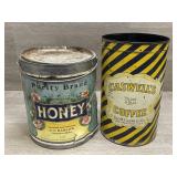 Caswells Coffee & CC Barlows Honey Tins -