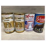 (4) Vtg Flat Top Beer Cans