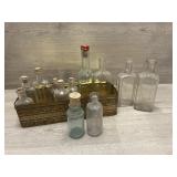 Antique Medicine Bottles Some Advertising w/ Tin